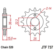JT ЗІРОЧКА ПЕРІД 7001 14 DUCATI 907 PASO SPORTS '90-'93 (700114JT) (LANC. 520)