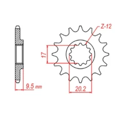 ПЕРЕДНЯ ЗІРКА MTX PARTS CHT 7005 13 KTM SX 65 '98-'18 (JTF1906.13) (LANC. 420)