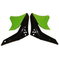 ЗАХИСТ МОТОЦИКЛЕТНОГО РАДІАТОРА UFO KAWASAKI KXF 250 '06 КОЛІР ЧОРНИЙ/ЗЕЛЕНИЙ