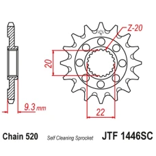 JT ЗІРОЧКА ПЕРІД 2146 14 KAWASAKI KXF 250 '06-'17 SAMOOCZYSZCZAJACA (214614JT) (LANC. 520)