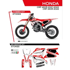 UFO КОМПЛЕКТ НАЛІПОК (OKLEIN) HONDA CRF 250R '22; CRF 450R '21-'22 STOKES КОЛІР ЧЕРВОНИЙ