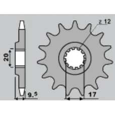 ПЕРЕДНЯ ЗІРКА JR CHT 7005 12 KTM SX 65 '98-'15 (JTF1906.12)