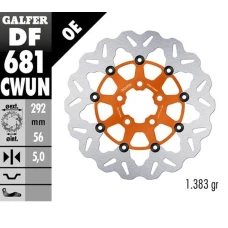 GALFER ДИСК ТОРМОЗНИЙ ЗАД HARLEY-DAVIDSON (292X56X5) (WAVE) PLYWAJACA КОЛІР КОЛІР ПОМАРАНЧ