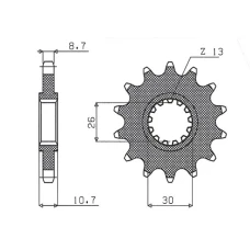 ПЕРЕДНЯ ЗІРКА SUNSTAR CHT 579 16 YAMAHA R1 '98-'03, FZS 1000 '01-'05 (JTF579.16) (LANC. 530) (57916JT)