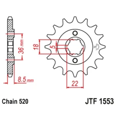 ПЕРЕДНЯ ЗІРКА JR CHT 2052 14 YAMAHA XT 250 TL (JAPAN) '83-84' SRX 250 '87' (205214JT) (LANC. 520) ПІД ЗАМОВЛЕННЯ