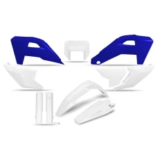 UFO 2025/11 КОМПЛЕКТ ПЛАСТІКОВ (ПОВНИЙ KIT) Z OSLONAMI ТЕЛЕСКОПІЧНИЙ (АМОРТИЗАТОРІВ) HUSQVARNA FE 250 / 350 / 450 / 501 '25-'26, TE 250 / 300 HERITAGE '25-'26 КОЛІР БІЛИЙ / СИНІЙ