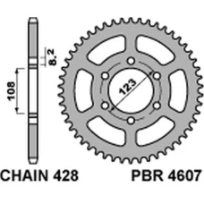 ЗАДНЯ ЗІРКА PBR 4607 49 C45 DERBI GPR 125 4T 09-13 (LANC. 428)
