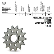 ПЕРЕДНЯ ЗІРКА MOTO-MASTER CHT 565 13 YAMAHA YZ 250 '99-'20, WR/YZF 400/426/450, KAWASAKI KXF '06-'20 (JTF565.13) (56513)YFZ 450 '04-'13