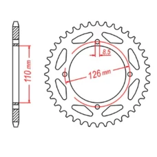 ЗАДНЯ ЗІРКА MTX PARTS 4418 47 KAWASAKI KX 65 '02-'20 (JTR1465.47) (LANC. 420)