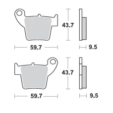 MOTO-MASTER КОЛОДКИ ДИСКОВІ ТОРМОЗНІ KH346 SINTER METAL OEM: 11 (SINTERPRO RACING) CR 125-250, CRF 450