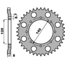ЗАДНЯ ЗІРКА PBR 506 46 C45 KAWASAKI KLR 600 '84-'90 (JTR477.46) (LANC. 520) (STD.+3)