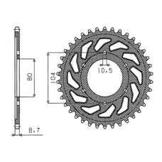 SUNSTAR ЗІРОЧКА ЗАД 488 41 KAWASAKI ZX9R 98-01 (JTR488.41) (LANC. 530) (48841JT)