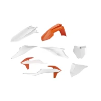 POLISPORT КОМПЛЕКТ ПЛАСТІКОВ KTM SX/SX-F '19-'22 W КОМПЛЕКТІ TABLICA ПЕРІД (8574200001) КОЛІР БІЛИЙ КОЛІР ПОМАРАНЧ OEM
