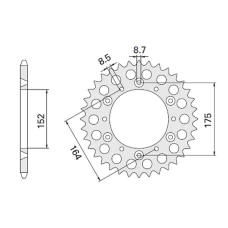 CHT ЗІРОЧКА ЗАД 856 47 (2045-47) YAMAHA TT 600E 96-00, TTR 600 (JTR853.47) (LANC. 520) (JTR853.47)