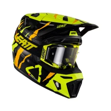 LEATT (НОВИНКА 2023) ШОЛОМ MOTO 8.5 CITRUS V23 (+ ОКУЛЯРИ VELOCITY 5.5 ПОДАРОК) HELMET KIT TIGER КОЛІР  ЧОРНИЙ/ЖОВТИЙFLUO/POMARANCZOWY РОЗМІР L (59-60 CM)