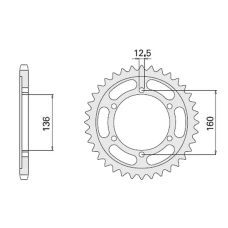 CHT ЗІРОЧКА ЗАД 500 40 KAWASAKI GPZ100 RX 86-88 (506-40) (LANC.630) (JTR506.40)