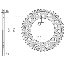 SUNSTAR ЗІРОЧКА ЗАД 4409 41 SUZUKI SV 1000 '03-'07, GSXR 1000 '01-'06 (JTR1800.41) (LANC. 530) (440941JT)
