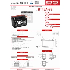 BS АКУМУЛЯТОР BT12A-BS (YT12A-BS) 152X88X106 12V 10AH BEZOBSLUGOWY - ELEKTROLIT OSOBNO (175A) (4) UE2019/1148