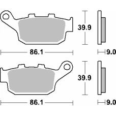 SBS КОЛОДКИ ДИСКОВІ ТОРМОЗНІ KH496 STREET EXCEL/RACING SINTER КОЛІР ЗОЛОТИЙ ПІДХОДИТЬ DO: HONDA CBR250/300/650, CB500/650, CRF1000 ЗАД