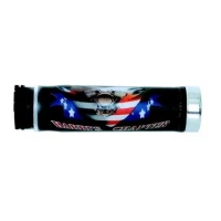 HARRI'S ПРОДАЖА ПЕРЕМИКАЧІ 02601-HC FLAGA США НАКОНЕЧНИК ХРОМ (130 MM/22 MM) БЕЗ ОТВОРУ КОЛІР CZARNY/CZERWONY/NIEBIESKI