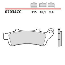 BREMBO 2026/06 КОЛОДКИ ДИСКОВІ ТОРМОЗНІ KH281 ROAD / SCOOTER КАРБОН CERAMIC CC (POLMETALICZNE) (ECE R90)