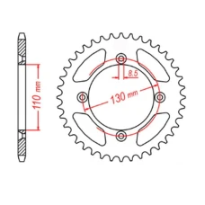 ЗАДНЯ ЗІРКА MTX PARTS 4306 49 HONDA CR 80/85 '85-'07 (JTR215.49) (LANC. 420)