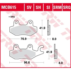 TRW LUCAS ZF КОЛОДКИ ДИСКОВІ ТОРМОЗНІ KH165 SINTER TRACK CAGIVA CANYON 900 '97-'00, ELEPHANT 900 '90-'93, NAVIGATOR 1000 '00-'05, KAWASAKI EX 250 '07-'14, EX 300 '13-'17, VERSYS 300 '17-, Z 300 '15-'17, NINJA 400 '18-, SUZUKI DR 800 BIG '91-'96, ЗАД