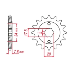 ПЕРЕДНЯ ЗІРКА GROSSKOPF CHT 279 13 HONDA XR 250R '90-'96, CRF 150 '03-'18, CRF 230 '03-'19 (JTF327.13)