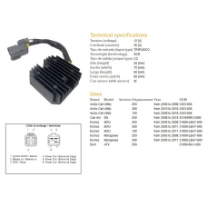 DZE РЕГУЛЯТОР НАПРУГИ KYMCO MXU 150/250/300 '04-'11, CAN AM DS 250 '06-'15 12V 35A (31600-LBA7-900) (ESR344)