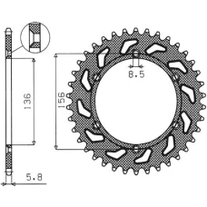 SUNSTAR ЗІРОЧКА ЗАД 702 41 HUSQVARNA SM 610 (08-09), SUZUKI DR350 (90-03), RGV 250 (91-96) (JTR822.41) (LANC. 520) (70241JT)