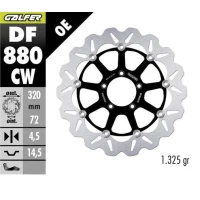 GALFER ДИСК ТОРМОЗНИЙ ПЕРІД DUCATI 749/848/899/959/999 '03-; MONSTER 1100 '09; PANIGALE V2 955 '21- (WAVE FLOATING) (320X72X4,5MM)