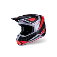 ALPINESTARS ШОЛОМ S-M7 RISE BLACK/SILVER/FLUO ЧЕРВОНА L