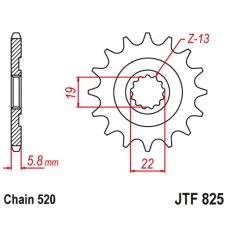 JT ЗІРОЧКА ПЕРІД 825 13 HUSQVARNA TC/TE/TXC 250/310 '09-13' (82513JT) (LANC. 520)
