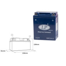 LANDPORT АКУМУЛЯТОР ZELOWY GB12A-A (MG LB12A-4) 12V 12AH 134X80X161 BEZOBSLUGOWY - ZALANY (4)