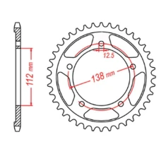 ЗАДНЯ ЗІРКА MTX PARTS 4357 43 HONDA CB 600 HORNET '07-'13, CBR 600F '97-'98, '11-'14, CBF 600 '04-'07 (JTR1304.43) (LANC. 525)