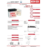 BS АКУМУЛЯТОР BB7L-B (YB7L-B) (12N7-3B) (YB7L-B2) 12V 8AH 135X75X133 OBSLUGOWY - ELEKTROLIT OSOBNO (85A) (6) UE2019/1148 (310595)