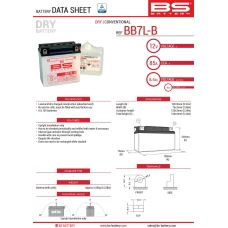 BS АКУМУЛЯТОР BB7L-B (YB7L-B) (12N7-3B) (YB7L-B2) 12V 8AH 135X75X133 OBSLUGOWY - ELEKTROLIT OSOBNO (85A) (6) UE2019/1148 (310595)
