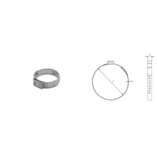 PROMX OETIKER 167 ХОМУТ BEZSTOPNIOWA Z UCHEM - 20.9-24.1/7MM - 5 ШТУК