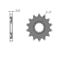 ПЕРЕДНЯ ЗІРКА SUNSTAR CHT 2141 14 KAWASAKI KXF 450 06-19, KAWASAKI KLX-R 450 '07-'21 (JTF1565.14) (JTF565.14) (LANC. 520) (56514) (214114JT)YFZ 450 '04-'13