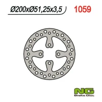 NG ДИСК ТОРМОЗНИЙ ЗАД YAMAHA YFZ 450 '06-'19, RAPTOR YFM 700 '06-'14 (200X51X3,5) (4X10,5MM)