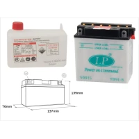 LANDPORT АКУМУЛЯТОР YB9L-B 12V 9AH 137X76X140 (12N9-3B) OBSLUGOWY - ELEKTROLIT OSOBNO (4) UE2019/1148