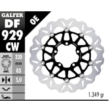 GALFER ДИСК ТОРМОЗНИЙ ПЕРІД TRIUMPH TIGER 850 '24; TIGER 900 '20-'24; TIGER 1200 '20-'24; SPEED TRIPLE 1050/1200 '18-'24; ROCKET 3 2500 '20-'24 (WAVE FLOATING) (3200X83X5MM)