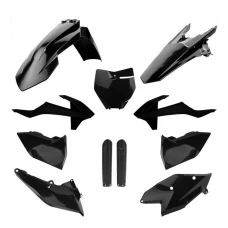 POLISPORT КОМПЛЕКТ ПЛАСТІКОВ (ПОВНИЙ KIT) KTM EXC/EXC-F TPI '17-'19 W КОМПЛЕКТІ ЗАХИСТ ФАРИ (8666800002) I КРИШКИ АМОТРТИЗАТОРІВ (8398600003) КОЛІР ЧОРНИЙ