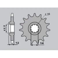 ПЕРЕДНЯ ЗІРКА CHT 553 12 GILERA 50 91-96 (4052-12) (LANC.420)