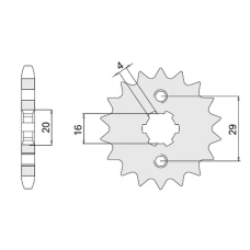 ПЕРЕДНЯ ЗІРКА CHT 425 16 SUZUKI RG125 (92-96) (JTF425.16)