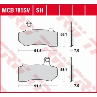 TRW LUCAS КОЛОДКИ ДИСКОВІ ТОРМОЗНІ KH409 SINTER STREET HARLEY-DAVIDSON 1130 / 1250 / 1584 / 1690 / 1750 / 1800 / 1870 / 1923 06-21,TYL