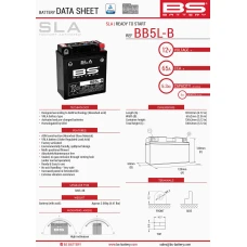 BS АКУМУЛЯТОР BB5L-B (FA) (YB5L-B) (12N5-3B) 12V 5AH 120X60X130 BEZOBSLUGOWY - ZALANY (65A) (6)
