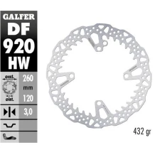 GALFER ДИСК ТОРМОЗНИЙ ПЕРІД SHERCO SE 125 '21-'24; 250SE/SEF '14-'24; 300SE/SEF '14-'24; 450SEF '15-'24 (260X120X3MM) SHARK ENDURO MX