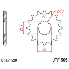 ПЕРЕДНЯ ЗІРКА JR CHT Z ГУМА 565 14 YAMAHA YZF/WRF 400/426/450, CF MOTO 400 '19-, 650 GT/NK '21-'23 (56514JTS) (LANC. 520) YFZ 450 '04-'13 - ZAMOWIC