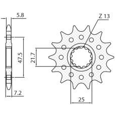 ПЕРЕДНЯ ЗІРКА SUNSTAR CHT 585 15 KAWASAKI 600 ZX-6R (ZX636) NINJA '19 (JTF1536.15) * (LANC.520) (58515JT)